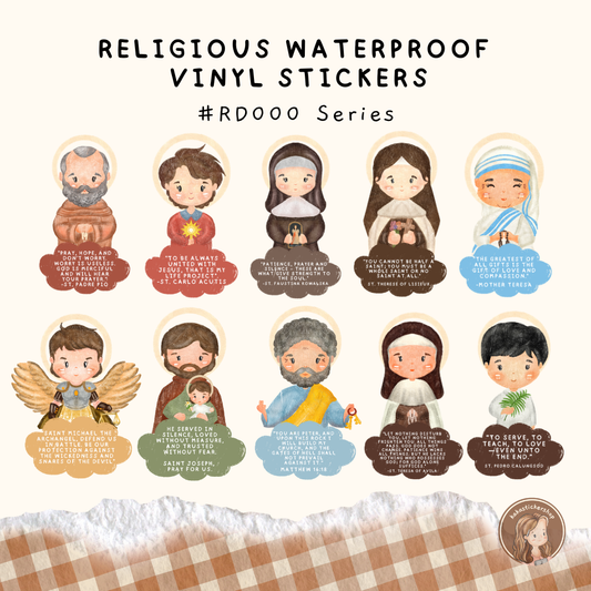 Religious Waterproof Vinyl Stickers (Holo-Star Laminated)